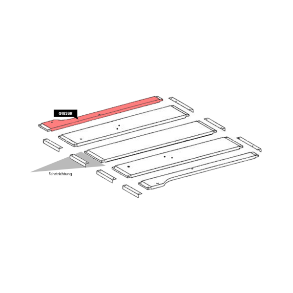 Fahrzeugboden Holzplanke p.f. A4616930570 Rechtes Teil mit 2 Löchern