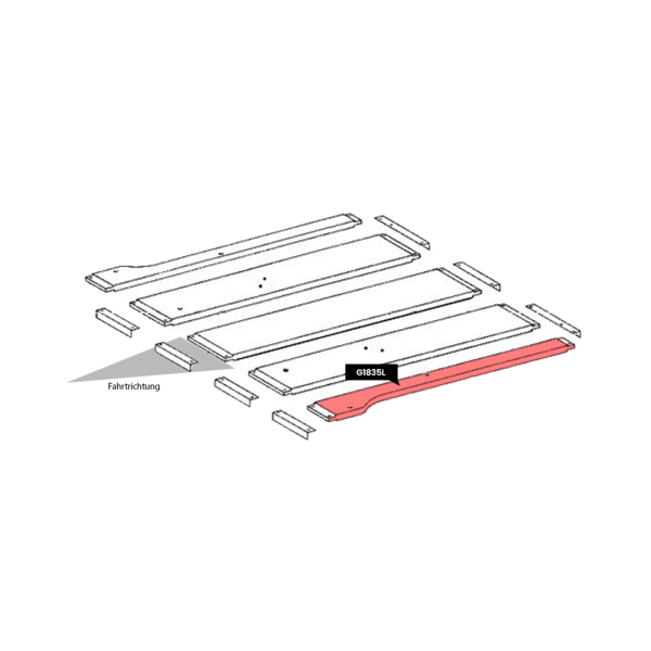 Fahrzeugboden Holzplanke p.f. A4616930370 Linkes Teil mit 2 Löchern
