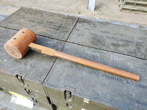 Bundeswehr großer Holzhammer , Pfahlhammer ,Pfostenhammer