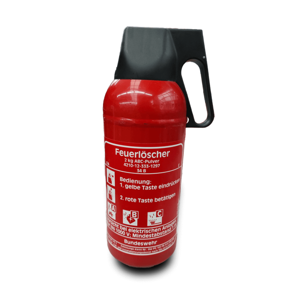 Feuerlöscher 2 Kg ABC Pulver Original vom Bundeswehr Wolf